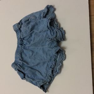 Peek ruffle chambray shorts